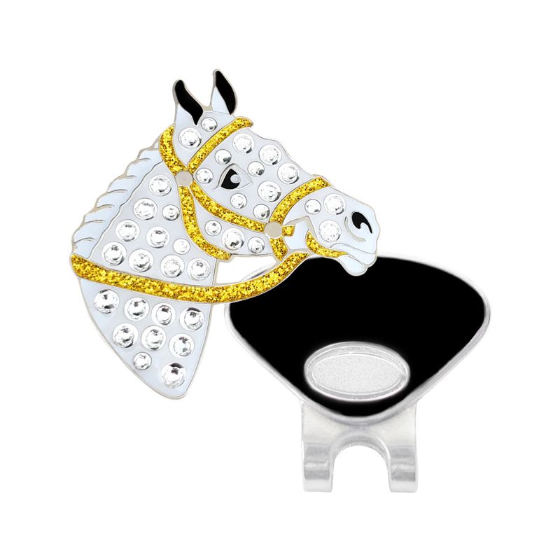 Hat Clip med Swarovski Crystal markør (White Horse)