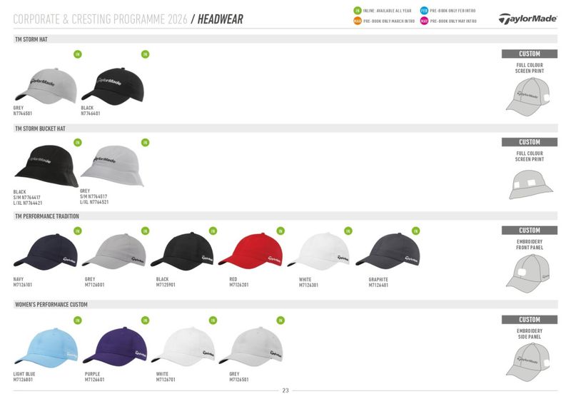 TaylorMade Custom Performance Caps